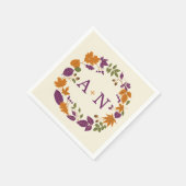 Pruim en pompoen Herfst krans bruiloft servetten (Hoek)