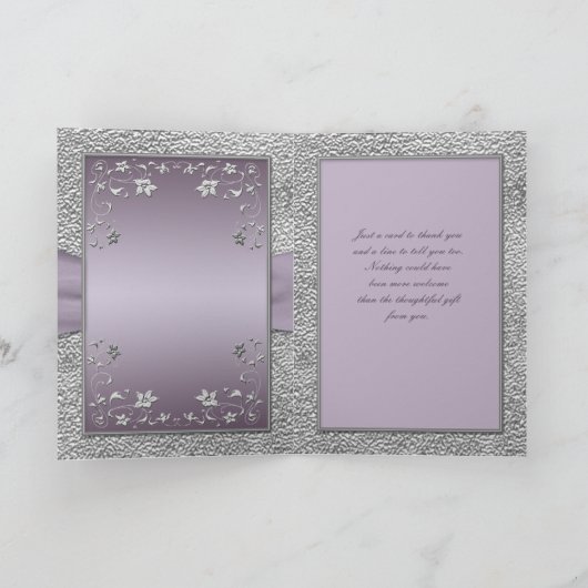 Pruim en Tin Bloemige Bedankkaart (Binnen)