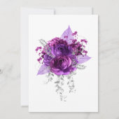 Pruim en zilver aquarel bloemendoop kaart (Achterkant)
