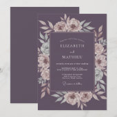 Pruim Ethische Bloesem Bruiloft Kaart (Voorkant / Achterkant)