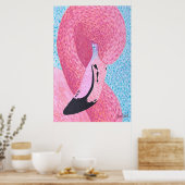 Pruim Flamingo Groot Lettertype - Just Dahl Poster (Keuken)