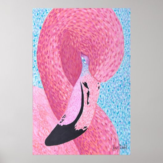 Pruim Flamingo Groot Lettertype - Just Dahl Poster (Voorkant)