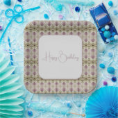 Pruim floraal met beige papieren bordje (Feest)