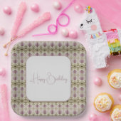 Pruim floraal met beige papieren bordje (Feest)