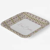 Pruim floraal met beige papieren bordje (Gebogen)