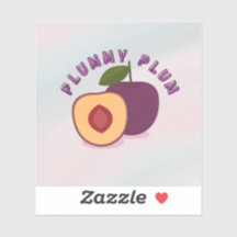 Pruim Fruit Sticker – Illustratie van een Mooie Pa