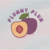 Pruim Fruit Sticker – Illustratie van een Mooie Pa (Voorkant)