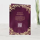 Pruim Goud Blad Tak QR Code Trouwen (Achterkant)