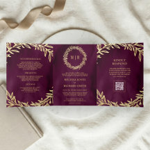 Pruim Goud Blad Tak QR Code Trouwen