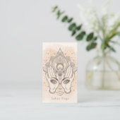Pruim & Goud Boho Lotus Bloem Schoonheid Visitekaartje (Staand voorkant)