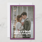 Pruim & Goud Nieuwgetrouwden Kerstmis Feestdagenkaart (Voorkant)