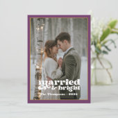 Pruim & Goud Nieuwgetrouwden Kerstmis Feestdagenkaart (Staand voorkant)