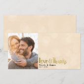 Pruim Gouden Bruiloft Foto Liefde & Dank Dank je Bedankkaart (Voorkant / Achterkant)