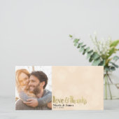 Pruim Gouden Bruiloft Foto Liefde & Dank Dank je Bedankkaart (Staand voorkant)