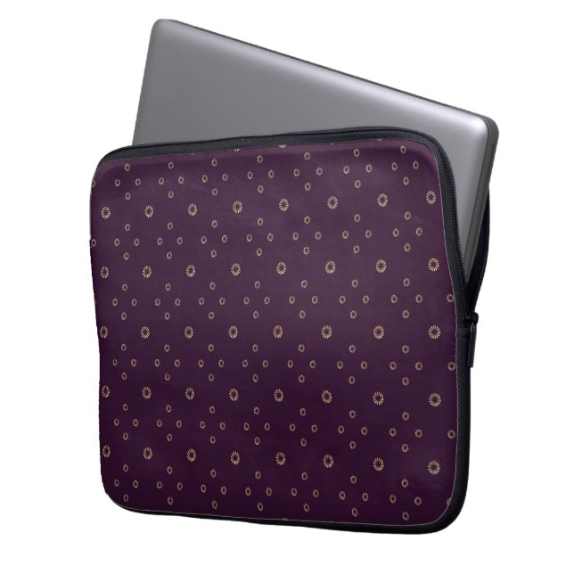 Pruim | Gouden Zinnia Zon Laptop Sleeve (Voorkant Links)