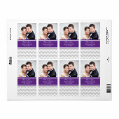 Pruim grijs chevron foto bruiloft labels (Full Sheet)