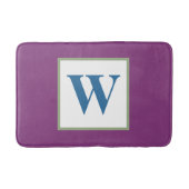 Pruim Groen Blauw Monogram Badmat (Voorkant)
