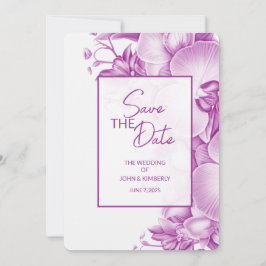 Pruim Huwelijk Save the Date Vier Foto's & QR Code