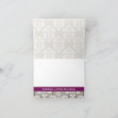 Pruim Hydrangea Monogram Metseren Glas THANK YOU Bedankkaart (Binnen)