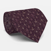 Pruim Ivoor Botanische Micro-Jacquard Stropdas (Opgerold)