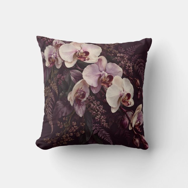 Pruim Ivoor Orchidee Botanisch Kussen (Voorkant)