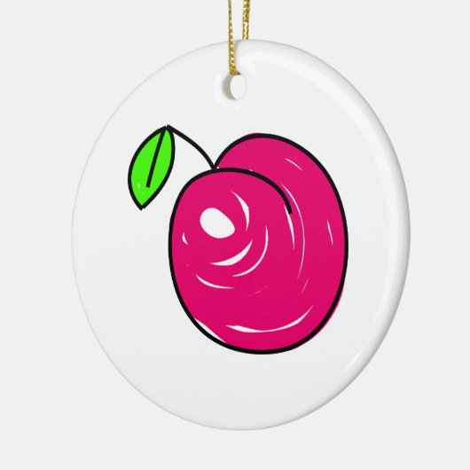 Pruim Keramisch Ornament (Links)