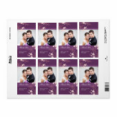 Pruim koraal bloemenfoto trouwlabels etiket (Full Sheet)