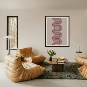 Pruim Lombard Golvende Lijnen Moderne Minimalistis Poster