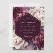 Pruim Lush Bloom Bruiloft Kaart (Voorkant)