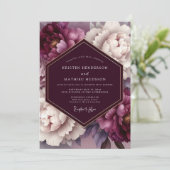 Pruim Lush Bloom Bruiloft Kaart (Staand voorkant)