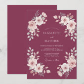 Pruim Magnolia Bruiloft Kaart (Voorkant / Achterkant)