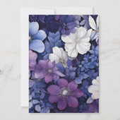 Pruim, Marine Blauw en Zilver Bloemen Winter Bruil Kaart (Achterkant)