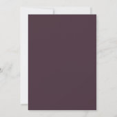 Pruim Mauve Bloemblad Bruiloft Kaart (Achterkant)