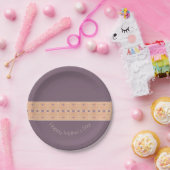 Pruim met patroon papieren bordje (Feest)