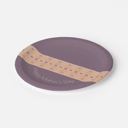 Pruim met patroon papieren bordje (Gekanteld)