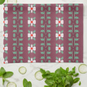 Pruim met rood en groen blad detail handdoek (Gevouwen)