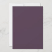 Pruim Metallic Roze Bruiloft Kaart (Achterkant)