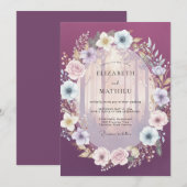 Pruim Mistige Bos Bruiloft Kaart (Voorkant / Achterkant)