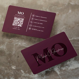 Pruim Modern Minimalistisch Monogram Professioneel Visitekaartje