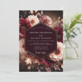 Pruim Moody Bloom Bruiloft Kaart (Staand voorkant)