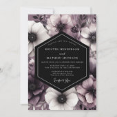 Pruim Moody Bloom Romantische Bruiloft Kaart (Voorkant)
