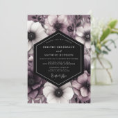 Pruim Moody Bloom Romantische Bruiloft Kaart (Staand voorkant)