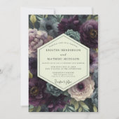 Pruim Moody Botanische Romantische Bruiloft Kaart (Voorkant)