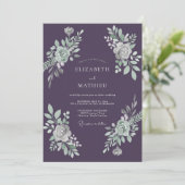 Pruim Munt Loof Eucalyptus Bruiloft Kaart (Staand voorkant)