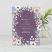 Pruim Mystic Botanische Flora Bruiloft Kaart (Staand voorkant)
