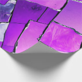 Pruim Noir Glitch Glam Metallic Textuur Cadeaupapier (Hoek)