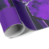 Pruim Noir Glitch Glam Metallic Textuur Cadeaupapier (Rol Hoek)