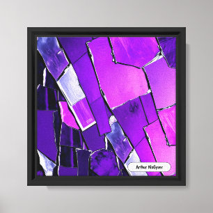 Pruim Noir Glitch Glam Metallic Textuur Canvas Afdruk
