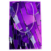 Pruim Noir Glitch Glam Metallic Textuur Medium Cadeauzakje (Voorkant)