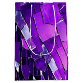 Pruim Noir Glitch Glam Metallic Textuur Medium Cadeauzakje (Achterkant)